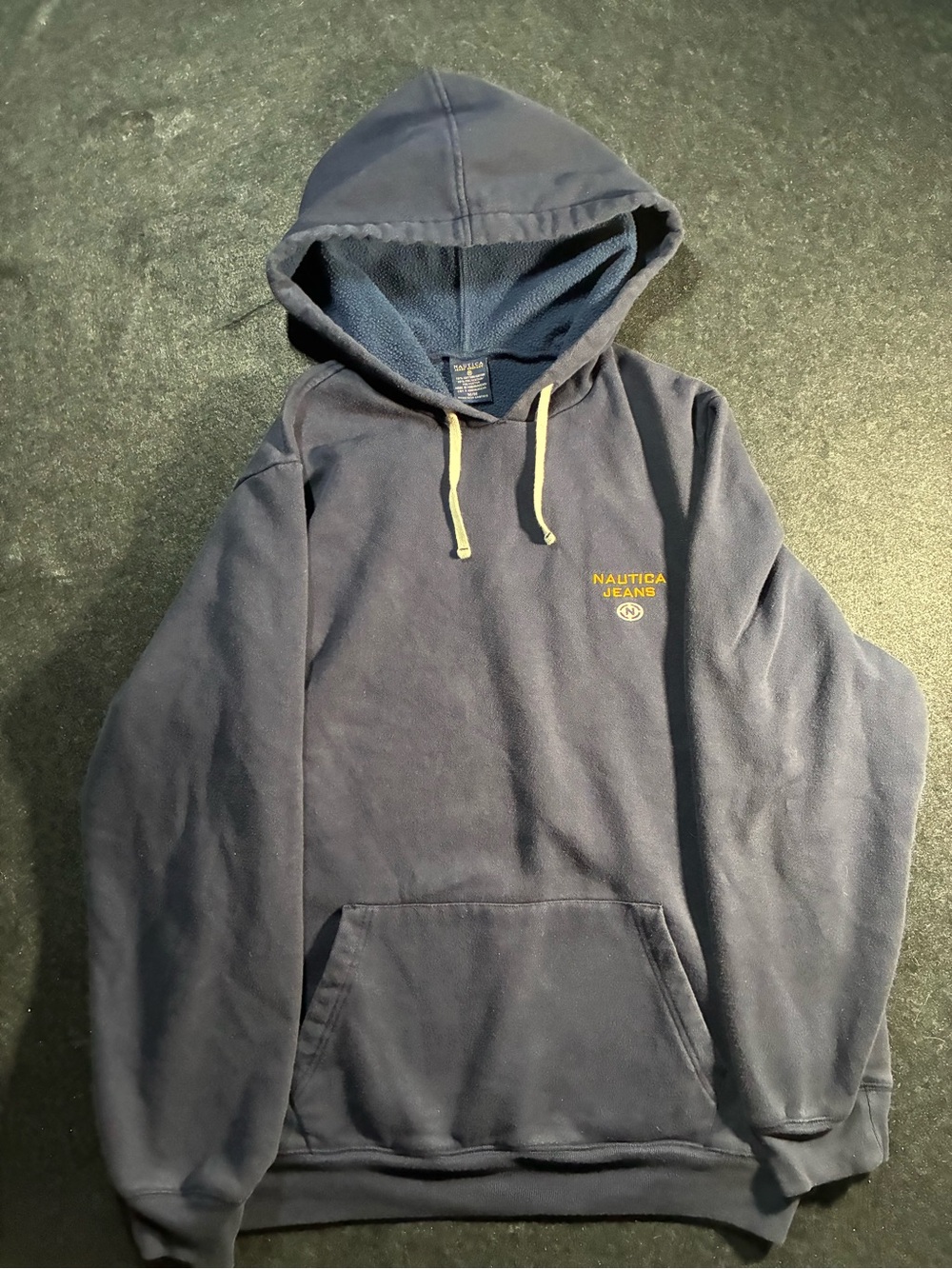 Nautica Navy Hoodie with white Drawstrings